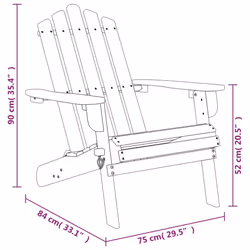 vidaXL 2x Solid Wood Acacia Garden Adirondack Chairs Wooden Outdoor Chair
