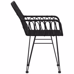 VidaXL 319427 outdoor chair Terrace Polyethylene, Polyrattan, Steel Black - Additional view 5