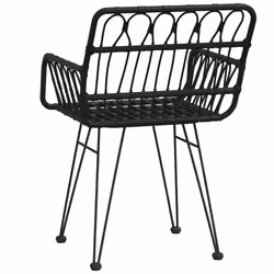VidaXL 319427 outdoor chair Terrace Polyethylene, Polyrattan, Steel Black - Additional view 6