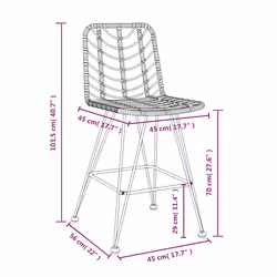 VidaXL 319431 outdoor chair Terrace Polyethylene, Polyrattan, Steel Black - Additional view 7