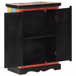 vidaXL Solid Wood Mango Hand Painted Sideboard with Doors Cabinet Cupboard - Additional view 2