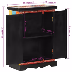 vidaXL Solid Wood Mango Hand Painted Sideboard with Doors Cabinet Cupboard - Additional view 8