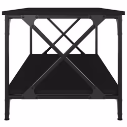 vidaXL Coffee Table Engineered Wood and Iron Accent Table Multi Colours/Sizes - black, 100 x 50 x 45 cm - Additional view 4