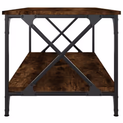 vidaXL Coffee Table Engineered Wood and Iron Accent Table Multi Colours/Sizes - smoked oak, 100 x 50 x 45 cm - Additional view 4