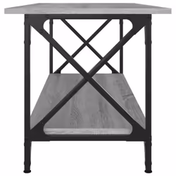 vidaXL Coffee Table Engineered Wood and Iron Accent Table Multi Colours/Sizes - grey sonoma, 100 x 45 x 45 cm - Additional view 4
