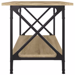 vidaXL Coffee Table Engineered Wood and Iron Accent Table Multi Colours/Sizes - sonoma oak, 80 x 45 x 45 cm - Additional view 4