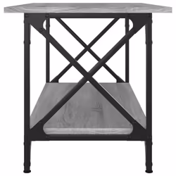 vidaXL Coffee Table Engineered Wood and Iron Accent Table Multi Colours/Sizes - grey sonoma, 80 x 45 x 45 cm - Additional view 4