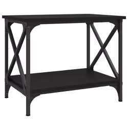 vidaXL Side Table Engineered Wood Accent Tea End Lamp Table Multi Colours - black