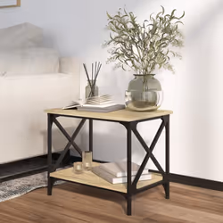 vidaXL Side Table Engineered Wood Accent Tea End Lamp Table Multi Colours - sonoma oak