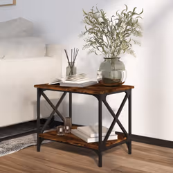 vidaXL Side Table Engineered Wood Accent Tea End Lamp Table Multi Colours - smoked oak