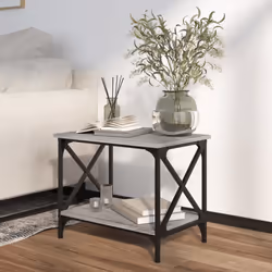 vidaXL Side Table Engineered Wood Accent Tea End Lamp Table Multi Colours - grey sonoma