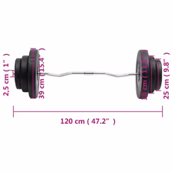 vidaXL Barbell Set Fitness Free Weight Plate Set Dumbbell Set Workout Tool - 60 kg, 2 - Additional view 5