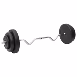 vidaXL Barbell Set Gym Fitness Dumbbell Bar Free Weight Dum Bell Barbell Bar - Super curl bar