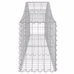 vidaXL Arched Gabion Basket Stone Basket Gabion Retaining Wall Galvanised Iron - 200 x 30 x 40/60 cm/ 3 pcs - Additional view 4
