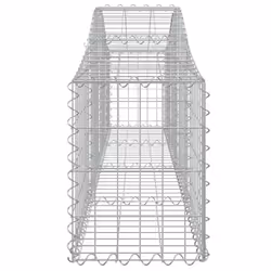 vidaXL Arched Gabion Basket Stone Basket Gabion Retaining Wall Galvanised Iron - 200 x 30 x 40/60 cm/ 4 pcs - Additional view 4