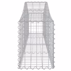 vidaXL Arched Gabion Basket Stone Basket Gabion Retaining Wall Galvanised Iron - 200 x 30 x 40/60 cm/ 9 pcs - Additional view 4