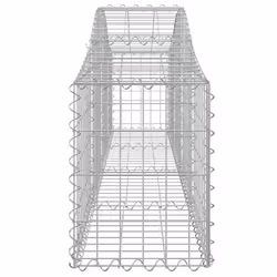 vidaXL Arched Gabion Basket Stone Basket Gabion Retaining Wall Galvanised Iron - 10 pcs, 200 x 30 x 40/60 cm - Additional view 4