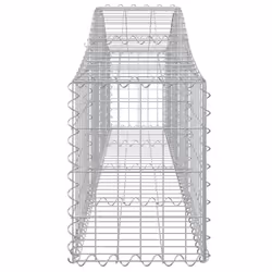 vidaXL Arched Gabion Basket Stone Basket Gabion Retaining Wall Galvanised Iron - 11 pcs, 200 x 30 x 40/60 cm - Additional view 4