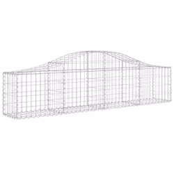 vidaXL Arched Gabion Basket Stone Basket Gabion Retaining Wall Galvanised Iron - 13 pcs, 200 x 30 x 40/60 cm - Additional view 2