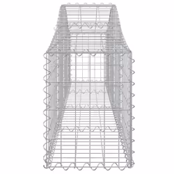 vidaXL Arched Gabion Basket Stone Basket Gabion Retaining Wall Galvanised Iron - 200 x 30 x 40/60 cm/ 14 pcs - Additional view 4