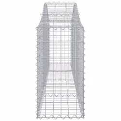 vidaXL Arched Gabion Basket Stone Basket Gabion Retaining Wall Galvanised Iron - 200 x 30 x 60/80 cm/ 2 pcs - Additional view 4