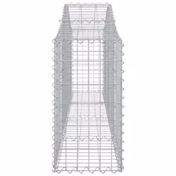 vidaXL Arched Gabion Basket Stone Basket Gabion Retaining Wall Galvanised Iron - 200 x 30 x 60/80 cm/ 3 pcs - Additional view 4