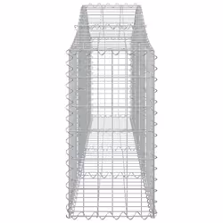 vidaXL Arched Gabion Basket Stone Basket Gabion Retaining Wall Galvanised Iron - 200 x 30 x 60/80 cm/ 4 pcs - Additional view 4