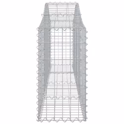 vidaXL Arched Gabion Basket Stone Basket Gabion Retaining Wall Galvanised Iron - 200 x 30 x 60/80 cm/6 pcs - Additional view 4