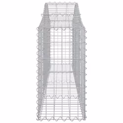 vidaXL Arched Gabion Basket Stone Basket Gabion Retaining Wall Galvanised Iron - 200 x 30 x 60/80 cm/ 8 pcs - Additional view 4