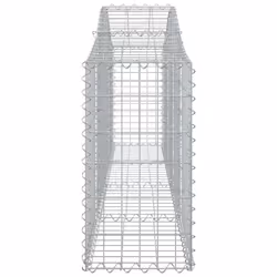 vidaXL Arched Gabion Basket Stone Basket Gabion Retaining Wall Galvanised Iron - 12 pcs, 200 x 30 x 60/80 cm - Additional view 4