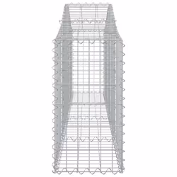 vidaXL Arched Gabion Basket Stone Basket Gabion Retaining Wall Galvanised Iron - 200 x 30 x 60/80 cm/ 15 pcs - Additional view 4