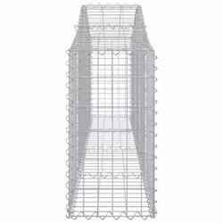 vidaXL Arched Gabion Basket Stone Basket Gabion Retaining Wall Galvanised Iron - 200 x 30 x 60/80 cm/ 18 pcs - Additional view 4
