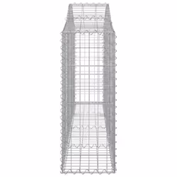 vidaXL Arched Gabion Basket Stone Basket Gabion Retaining Wall Galvanised Iron - 200 x 30 x 80/100 cm/ 8 pcs - Additional view 4