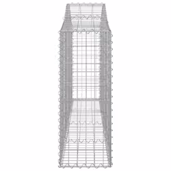 vidaXL Arched Gabion Basket Stone Basket Gabion Retaining Wall Galvanised Iron - 200 x 30 x 80/100 cm/13 pcs - Additional view 4