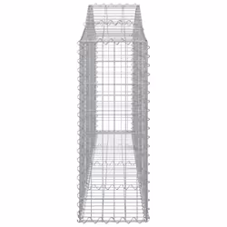 vidaXL Arched Gabion Basket Stone Basket Gabion Retaining Wall Galvanised Iron - 200 x 30 x 80/100 cm/20 pcs - Additional view 4