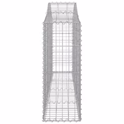 vidaXL Arched Gabion Basket Stone Basket Gabion Retaining Wall Galvanised Iron - 200 x 30 x 80/100 cm/25 pcs - Additional view 4