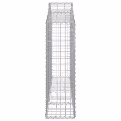 vidaXL Arched Gabion Basket Stone Basket Gabion Retaining Wall Galvanised Iron - 200 x 30 x 100/120 cm/ 5 pcs - Additional view 4