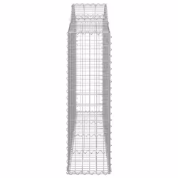 vidaXL Arched Gabion Basket Stone Basket Gabion Retaining Wall Galvanised Iron - 200 x 30 x 100/120 cm/ 7 pcs - Additional view 4