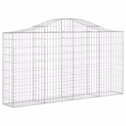 vidaXL Arched Gabion Basket Stone Basket Gabion Retaining Wall Galvanised Iron - 200 x 30 x 100/120 cm/11 pcs - Additional view 2