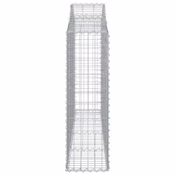 vidaXL Arched Gabion Basket Stone Basket Gabion Retaining Wall Galvanised Iron - 200 x 30 x 100/120 cm/13 pcs - Additional view 4