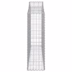 vidaXL Arched Gabion Basket Stone Basket Gabion Retaining Wall Galvanised Iron - 200 x 30 x 100/120 cm/18 pcs - Additional view 4