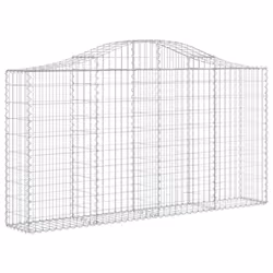 vidaXL Arched Gabion Basket Stone Basket Gabion Retaining Wall Galvanised Iron - 200 x 30 x 100/120 cm/20 pcs - Additional view 2