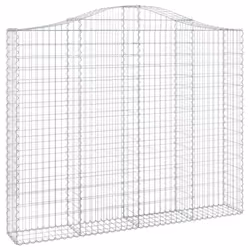 vidaXL Arched Gabion Basket Stone Basket Gabion Retaining Wall Galvanised Iron - 200 x 30 x 160/180 cm/ 2 pcs - Additional view 2