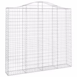 vidaXL Arched Gabion Basket Stone Basket Gabion Retaining Wall Galvanised Iron - 200 x 30 x 180/200 cm/4 pcs - Additional view 2