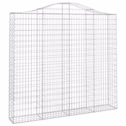 vidaXL Arched Gabion Basket Stone Basket Gabion Retaining Wall Galvanised Iron - 200 x 30 x 180/200 cm/ 8 pcs - Additional view 2