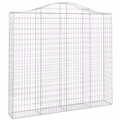 vidaXL Arched Gabion Basket Stone Basket Gabion Retaining Wall Galvanised Iron - 200 x 30 x 180/200 cm/ 13 pcs
