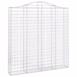 vidaXL Arched Gabion Basket Stone Basket Gabion Retaining Wall Galvanised Iron - 200 x 30 x 200/220 cm/ 2 pcs - Additional view 2