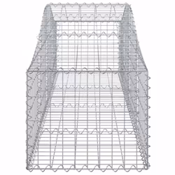 vidaXL Arched Gabion Basket Stone Basket Gabion Retaining Wall Galvanised Iron - 200 x 50 x 40/60 cm/ 2 pcs - Additional view 4