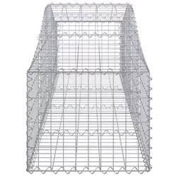 vidaXL Arched Gabion Basket Stone Basket Gabion Retaining Wall Galvanised Iron - 200 x 50 x 40/60 cm/ 4 pcs - Additional view 4