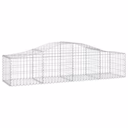 vidaXL Arched Gabion Basket Stone Basket Gabion Retaining Wall Galvanised Iron - 200 x 50 x 40/60 cm/6 pcs - Additional view 2